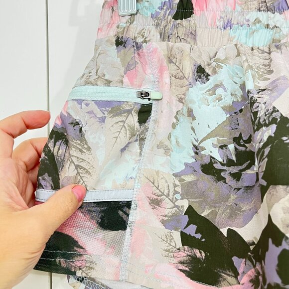 Fabletics XXS Black, Pink Floral Maggie Athletic Shorts w/Pockets - Picture 8 of 10